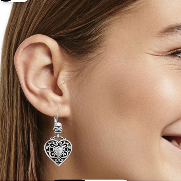 Brighton Reno Heart Leverback Dangle Earrings with Filigree Design w/giftbag - Picture 5 of 5